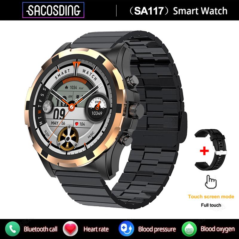 SACOSDING SA117 Smart Watch Always On Display NFC Bluetooth Call Voice Assistant 466*466 AMOLED Screen Sports Fitness Smartwatch