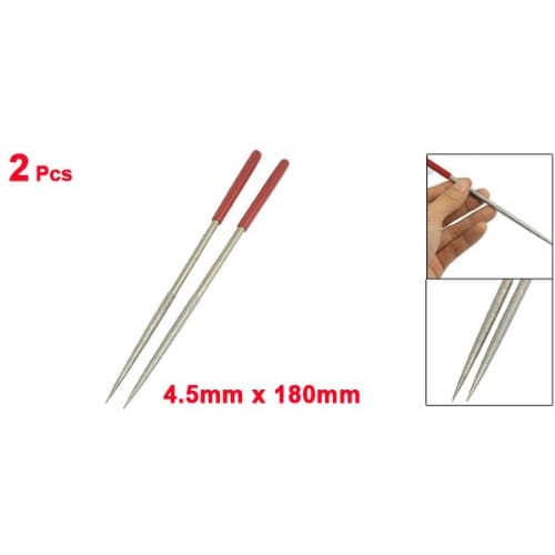 uxcell Round Diamond File, Jeweler's Needle Rat, 4.5mm X 180mm, 2 Pieces