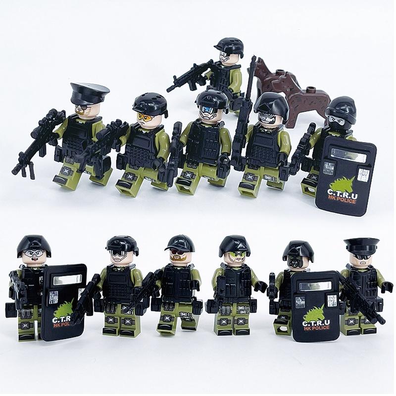Mini Puzzle Game Set 8 Special Forces Action Figures With Removable Joints And Weapons