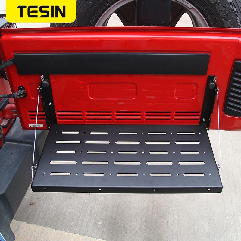 TESIN железный дверной столик на задней двери, грузовая полка, багажник, стеллаж для хранения для Jeep Wrangler JK 2007-2017, 2/4-дверный автомобиль