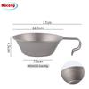 Titanium Camping Bowl With Foldable Handle 300ml 500ml Portable Outdoor Cooking Water Boiling Gear Hiking Backpacking