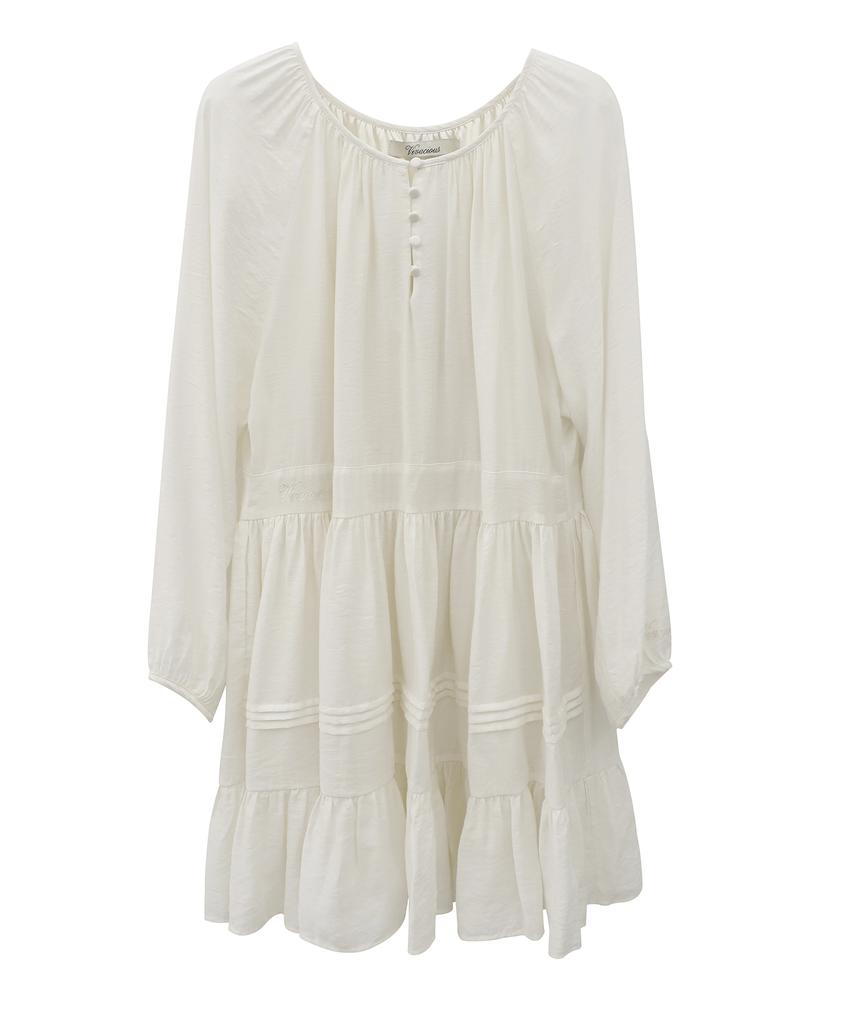 Viva Sers Fleur Pintuck Dress Black