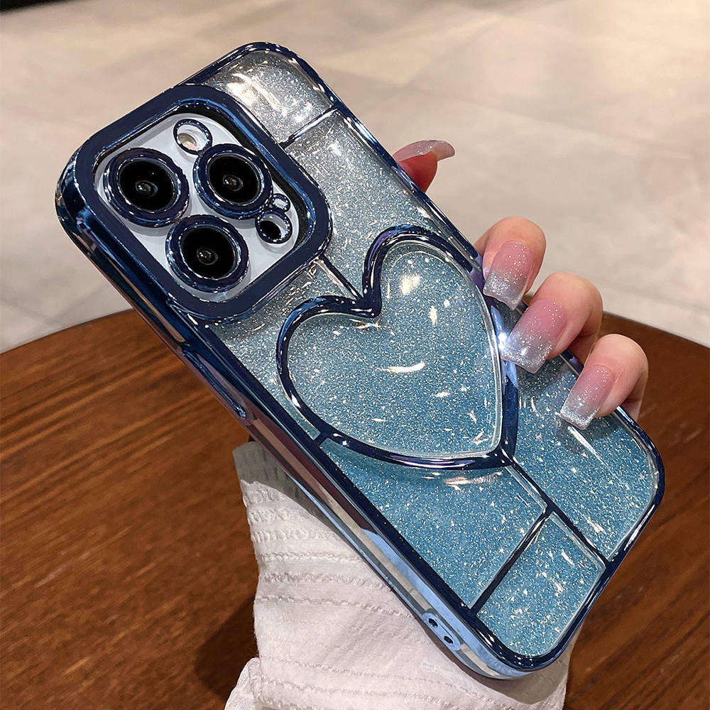 Сияющий блестящий мягкий чехол для телефона для Iphone 14 13 12 11 Pro Max 14plus 14pro Max противоударный прозрачный бампер Love Heart Cover