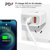 Зарядное устройство для телефона 20 Вт Быстрое PD Type C QC 3.0 Настенное зарядное устройство EU/US/UK Штекер Прочное для Android-телефонов Бытовое использование