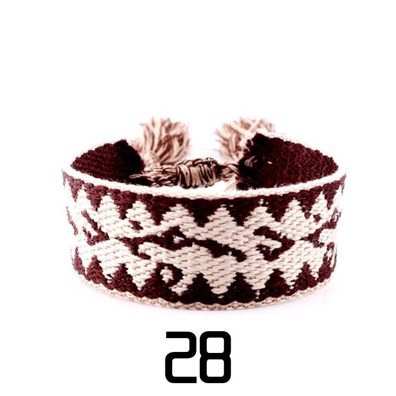 Женская мода ювелирные изделия подарок красочный декоративный узор вышитый ручной работы плетеный браслет в стиле бохо