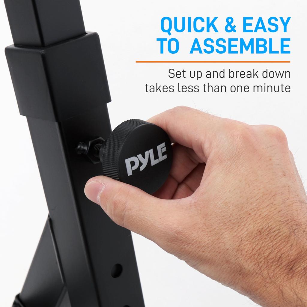 PYLE Heavy-Duty Digital Keyboard Stand: Multifunctional Portable Z-Shaped Music Stand with 2 Tiers and Adjustable Height, Ideal for Digital