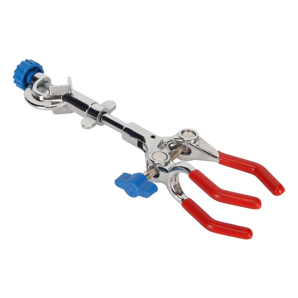 Лабораторный зажим с 3 зубцами и резиновым покрытием, регулировка давления, зажим для колб с 3 пальцами для удержания предметов U