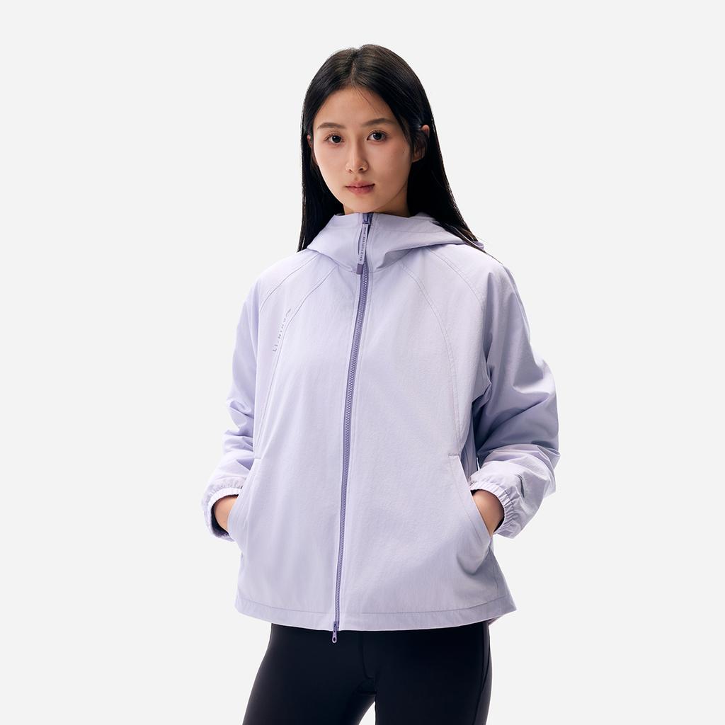 Li Ning Серия Фитнес Ветрозащитная Водоотталкивающая Свободная Толстовка Ветровка Женская Верхняя одежда AFDVL52-2