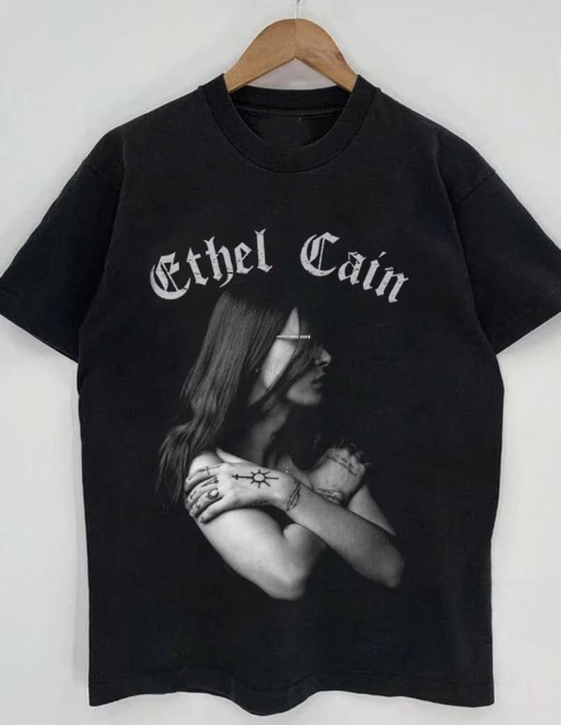 Ethel Cain Музыка для влюбленных Черная футболка Хлопковая Унисекс футболка Полный размер