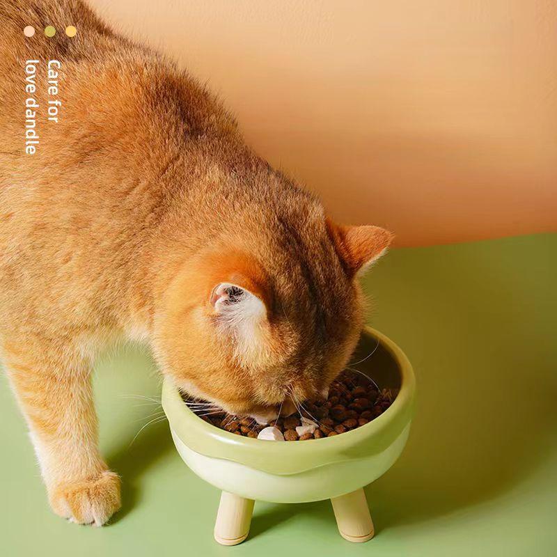 Plastic Donut-shaped 4-corner Anti-neck Spine Cat Bowls With Raised Stand Cat Small Dog Food Water Bowls Nonslip Pet Feeder Bowl