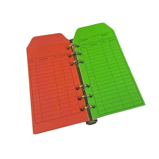 1 Set 12 Colors Budget Envelope Binder, Cash Organizer Envelopes for Budgeting, A6 6-Ring Money Planner Envelope Binder for Cash Saving