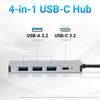 Amazon Basics USB 3.2/3.1 Gen 2 Hub Dock, 10Gbps, USB-C To 1x USB-C / 3x USB-A, Compatible with Windows/Mac, Silver and Black