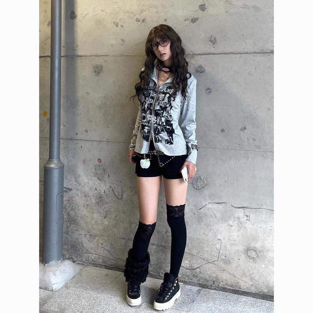 Сексуальные женские футболки на молнии с принтом, длинные, для девушек в стиле Y2K, модные женские футболки