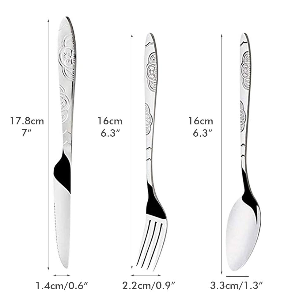 Набор столовых приборов из 4 предметов, столовые приборы из нержавеющей стали для ножа, вилки, ложки, резная поверхность, портативный, легкий