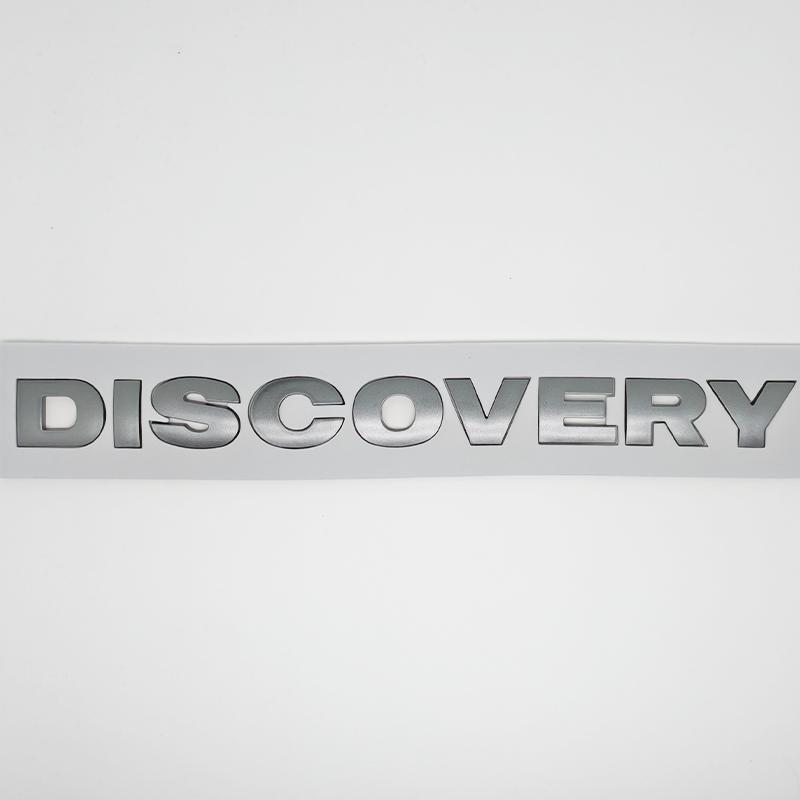 Круглый шрифт Эмблема Значок Буква Аксессуары для стайлинга автомобиля для DISCOVERY 4 Капот Задняя дверь Логотип Наклейка хром серебристый Черный серый