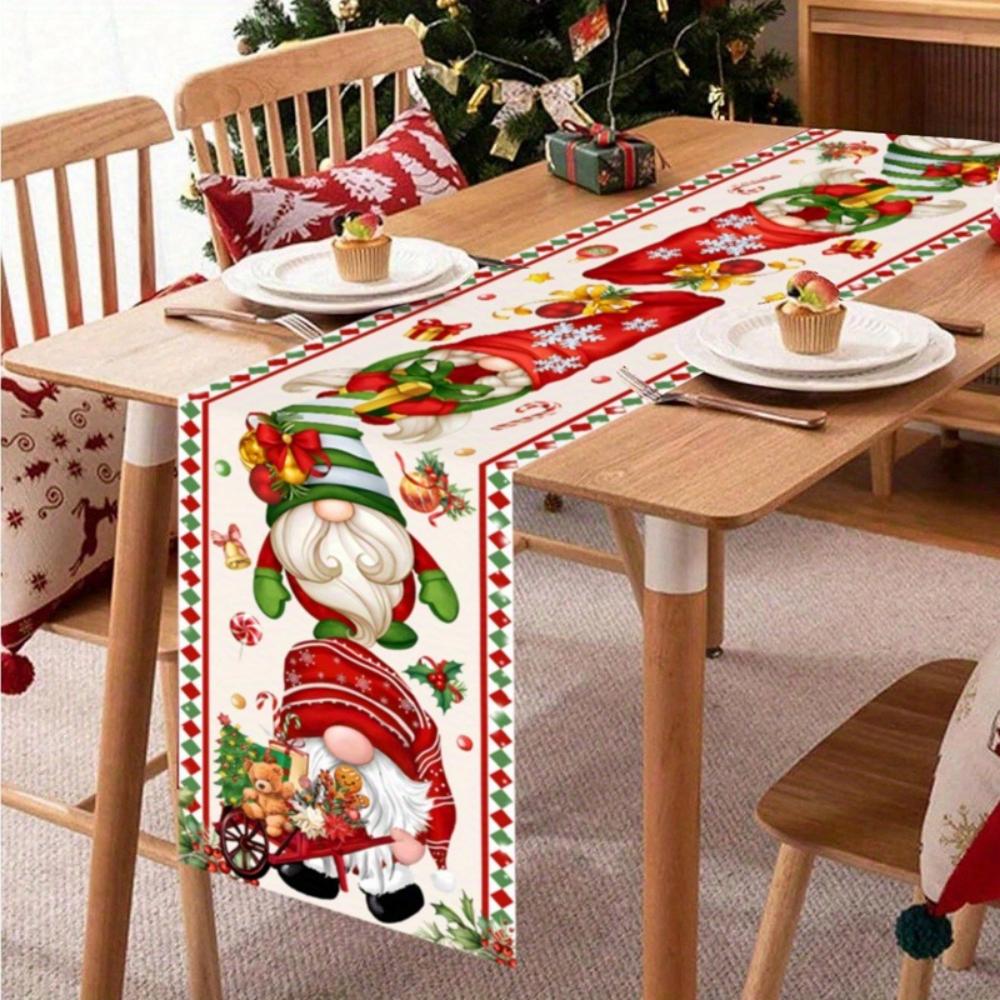 The Christmas series table flag red "Merry Christmas" seasonal winter kitchen table decoration is suitable for family party deco