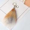 1 шт., очаровательный автомобильный брелок для ключей, сумка, подвеска, брелок с помпоном, брелок с хвостом, длинный лисьий мех, мягкий женский