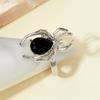 Vintage White Black Crystal Spider Open Adjustable Rings Punk Insect Finger Ring Gothic Halloween Jewelry Gifts For Women Men