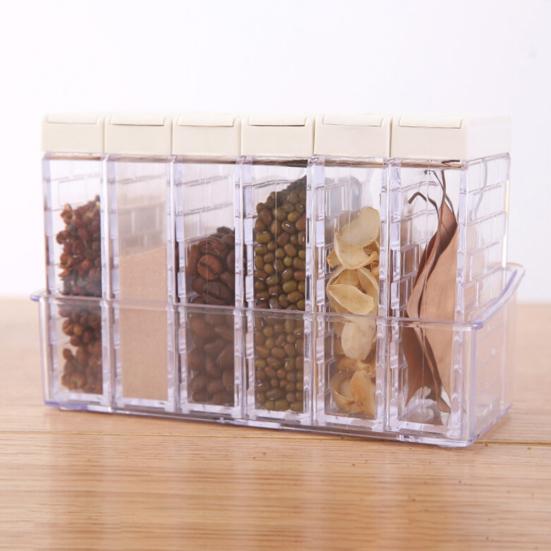 2/6 в 1 банка для специй, соли и сахара, прозрачная коробка для хранения приправ, кухонный контейнер