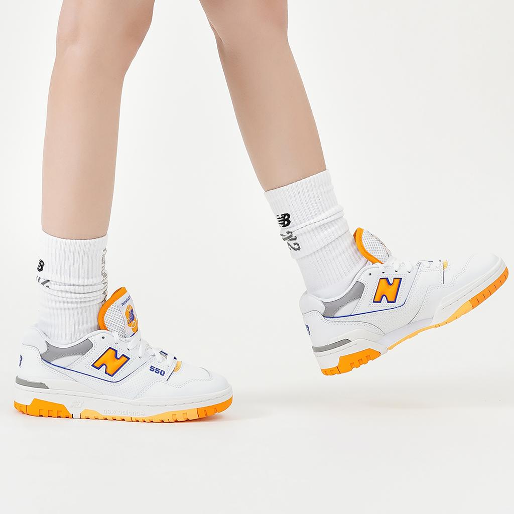 New Balance Набор 550 Lakers — яркие оранжевые кроссовки унисекс, белые BB550WTO