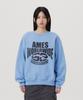 AMES-WORLDWIDE Logo Typo Graphic Sweatshirt Light Blue(Am2Efum440A)