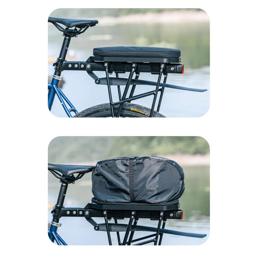 Foldable bicycle rack bag with seat function 5l - black