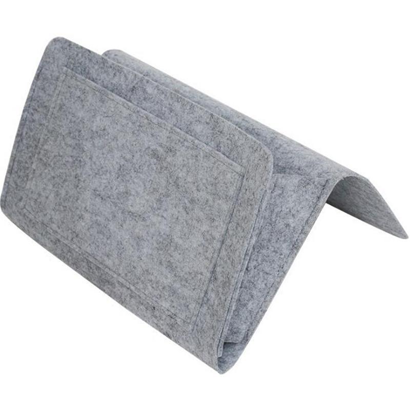 Felt Bedside Storage Bag Hanging Organizer for Remote Control Phone Sofa Bedside Holder Pockets
