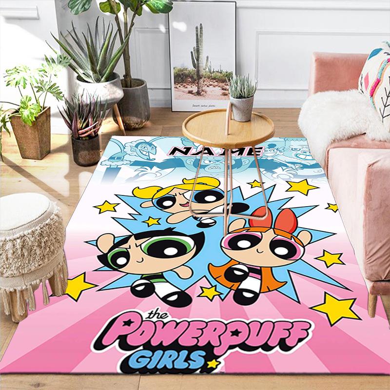 Custom 1Pc Powerpuff Girls Adventure Rug Office Carpet Indoor Outdoor Entrance Doormat Nonslip Soft And Comfortable Living Room D491516
