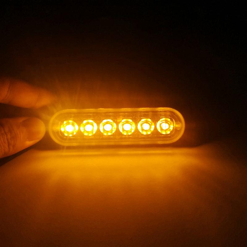 Ultra-Thin LED Car Warning Light: 6 Bright 12-24V Daytime Running Lights with High-Brightness Turn Signals