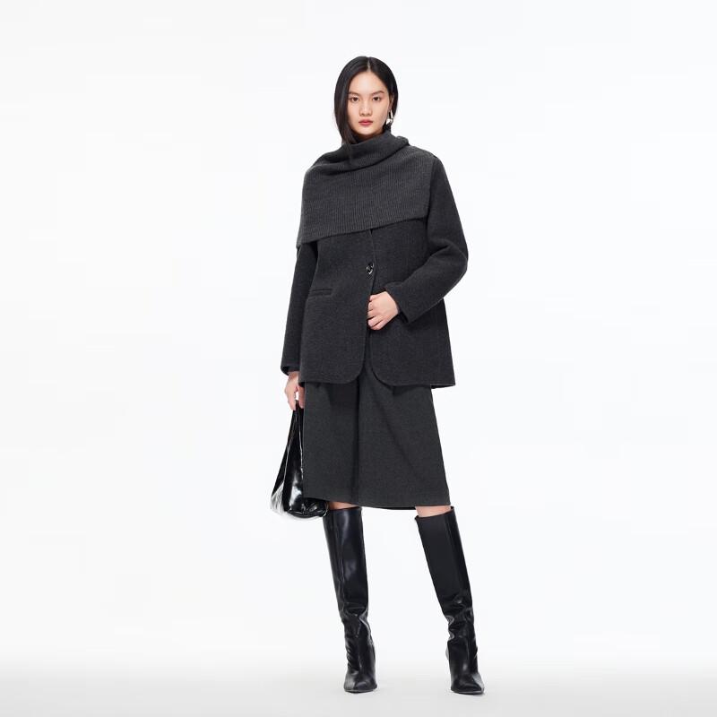 Veromoda Женское двустороннее пальто из смесовой шерсти и кашемира с V-образным вырезом