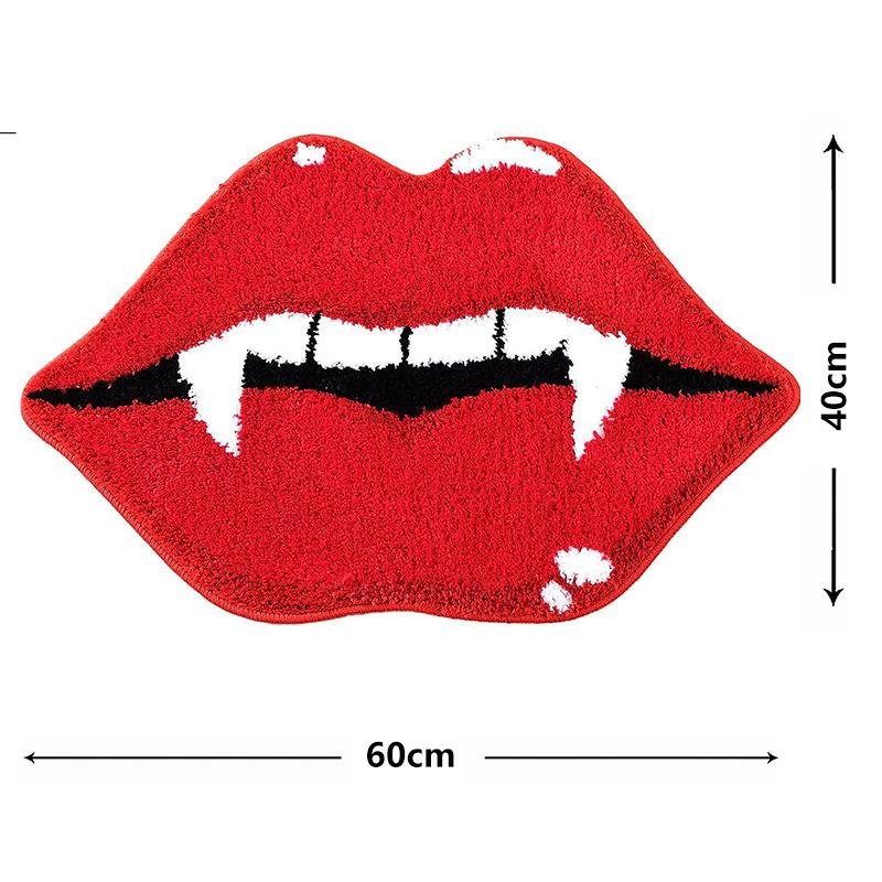Hot Selling Halloween Door Mat Absorbent Non-slip Bath Mat Pumpkin Skull Lip Creative Gift Floor Rug