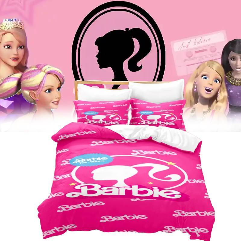 Barbie Floral Bedding Set With Active Dye Printing For Modern Bedroom Decor And Daily Use