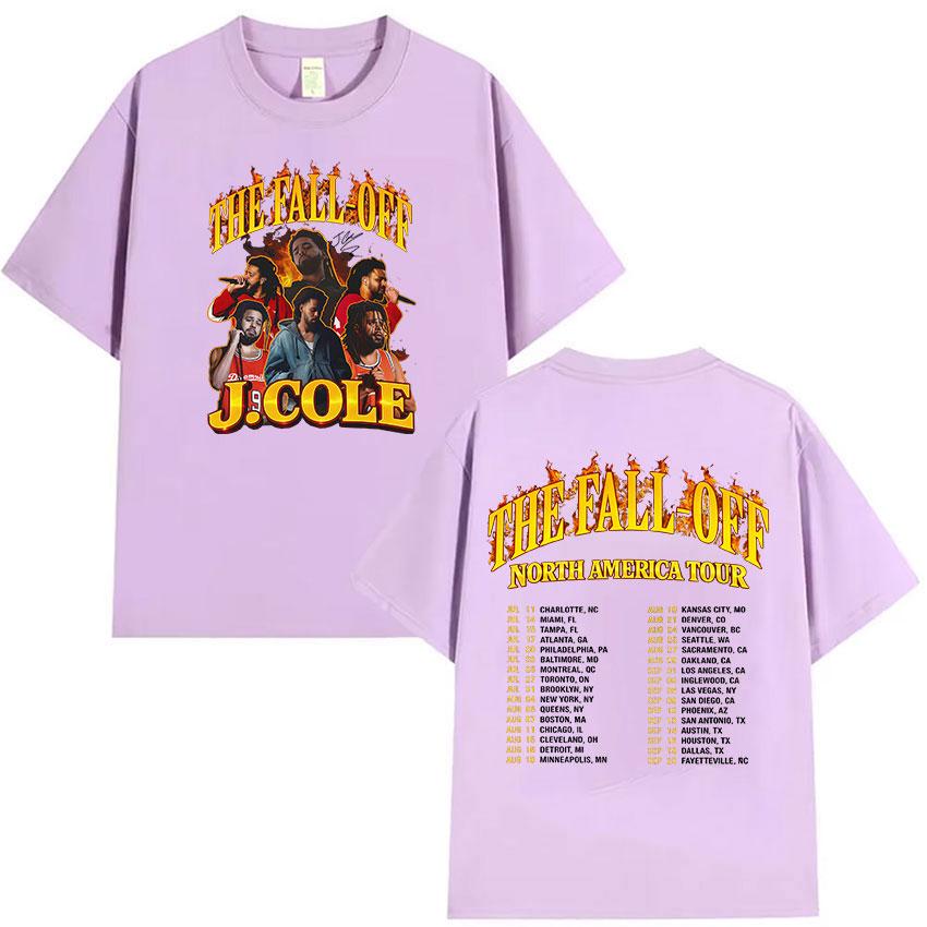 Rapper J.Cole The Fall Off North America Tour 2026 Graphic T-Shirt Unisex's Vintage High Quality Short Sleeve T Shirts Streetwear