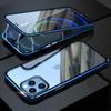 IPhone 15 14 13 12 11 Pro max X XR Xs max 7 8 plus mini uchun shaffof shisha metall magnit g'ilof