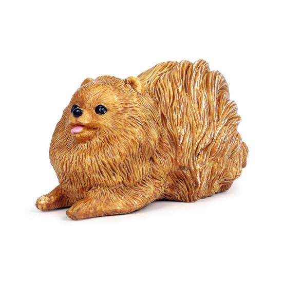 Симуляция Модель Померанского Шпица Живой Внешний Вид Животное Ремесло Украшение Реалистичная Статуэтка Щенка Миниатюрная Фигурка Твердый Пластик Игрушка Собака Домашний Питомец Настольная