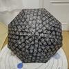 Hinata Chrysanthemum Umbrella Automatic Sunny Rainy Dual Use Female Black Rubber Sunshade Three Fold Sunscreen Umbrella Sun Umbrella