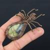 Подвеска-паук из медной проволоки ручной работы из натурального лабрадорита, 2,56 дюйма, A7Z94