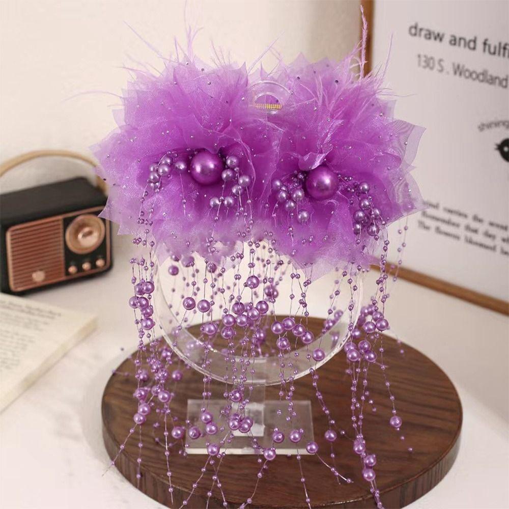 Кисточка зажим для захвата перо цветок жемчуг акула зажим элегантный коготь для волос для девочки