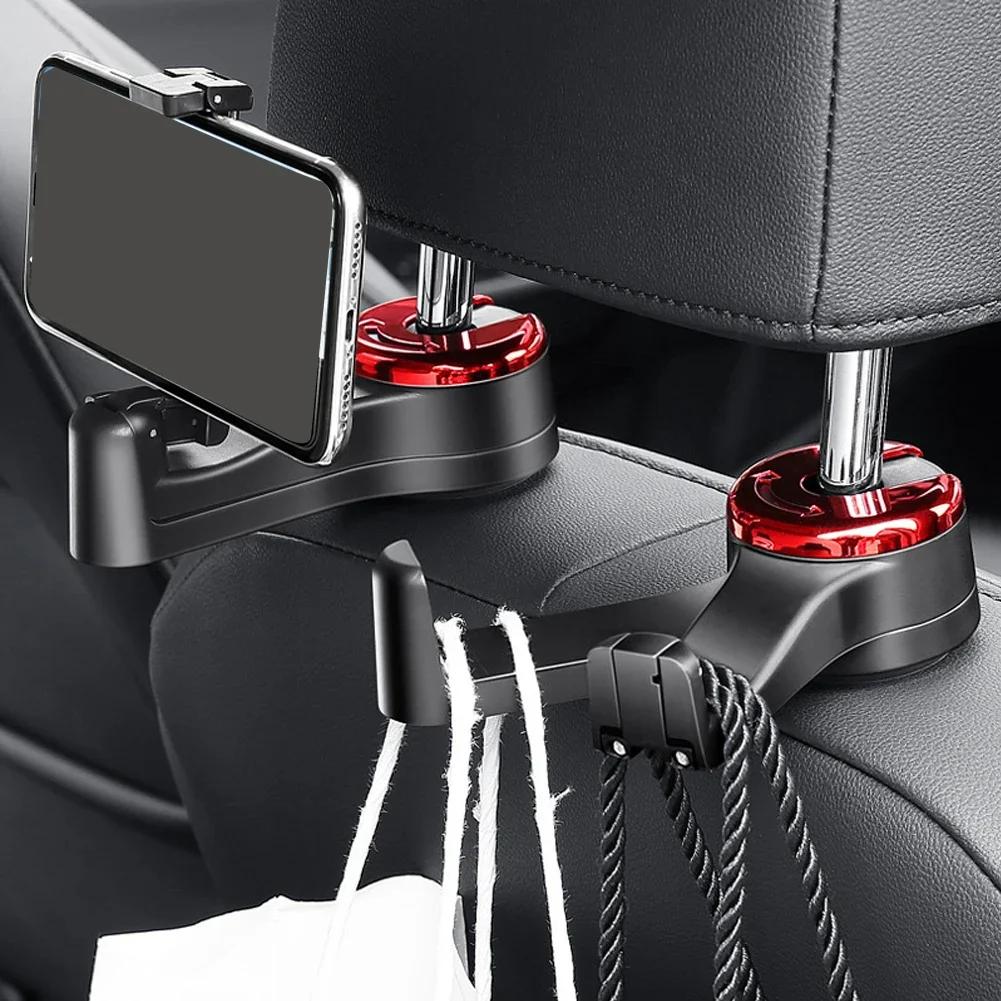 3 в 1 Автомобильный крючок для подголовника заднего сиденья Держатель мобильного телефона Портативная вешалка для спинки сиденья Крючок для сумки Кошелька Ткани Продуктов