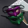 Party Supplies Half Face Masquerade Mask Plastic Halloween Masks Retro Glitter Mask  Party