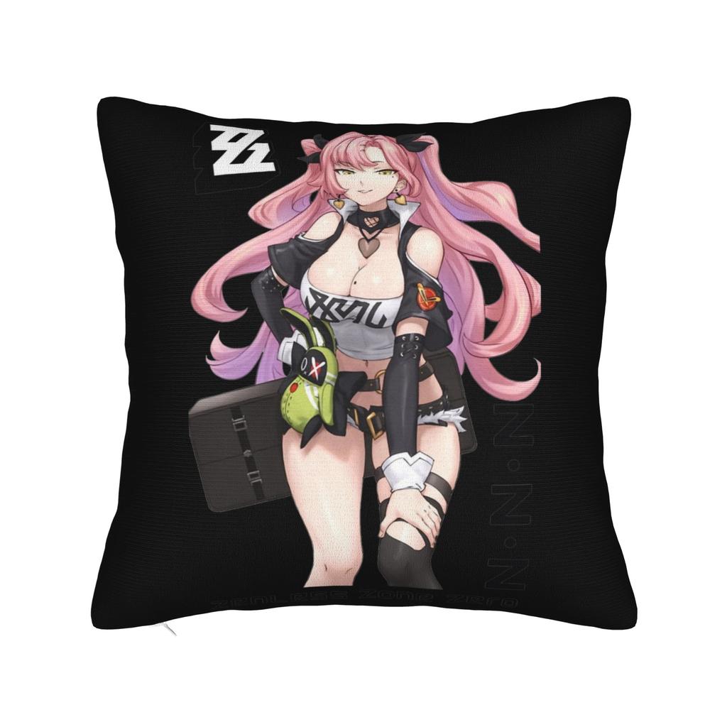Zenless Zone Zero Cute Belle Pillowcase Printed Polyester Cushion Cover Decor Throw Pillow Case Cover Home Square 45*45Cm