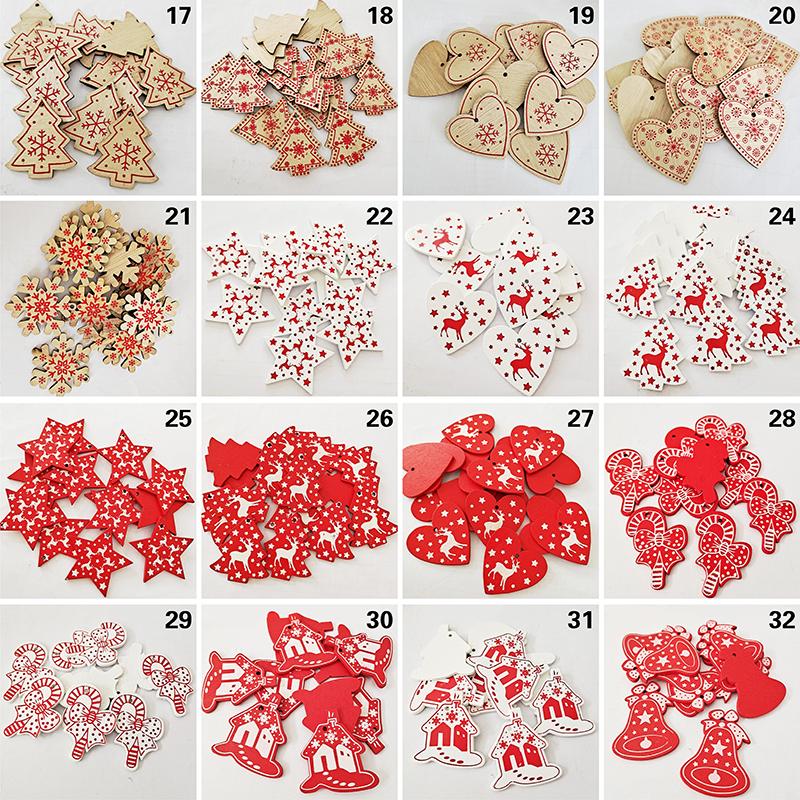 10 шт./компл. натуральные деревянные рождественские украшения, подвесные подвески, детские игрушки, снежный лось, рождественская елка