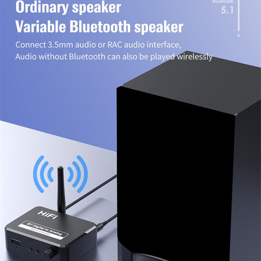 Bluetooth 5,1 приемник U-диск цифро-аналоговый аудиоконвертер Spdif оптическое волокно до 3,5 мм AUX 2 RCA усилитель динамик автомобильный комплект