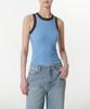 MUSINSA STANDARD WOMAN Women'S Mini Boucle Ringer Knit Sleeveless Top [Sky Blue]