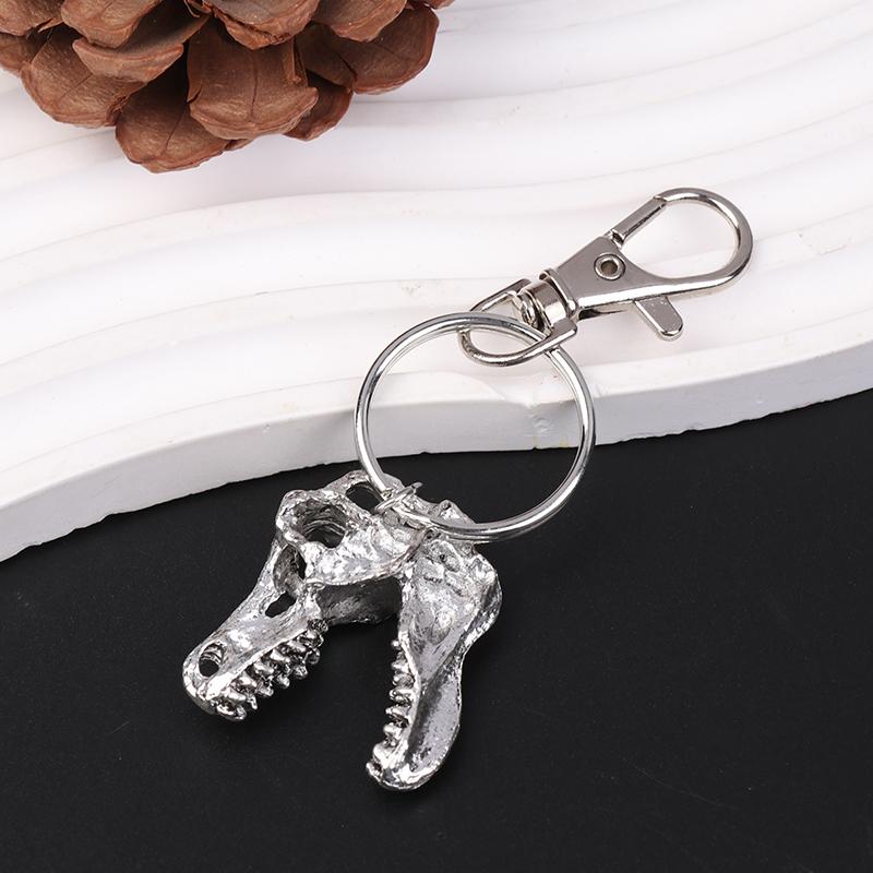 Брелок в виде черепа динозавра Тираннозавр Рекс Киберпанк Гот Зубы животных Скелет Череп Готический подарок ювелирные изделия