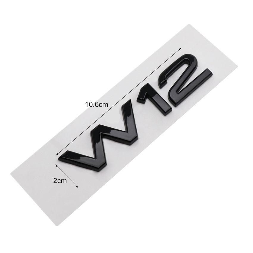 V6T V8T W12 V10 Logo Car Trunk Emblem Badge Sticker ABS Car Refurbishment Decoration Black Knight Style Modification Suitable
