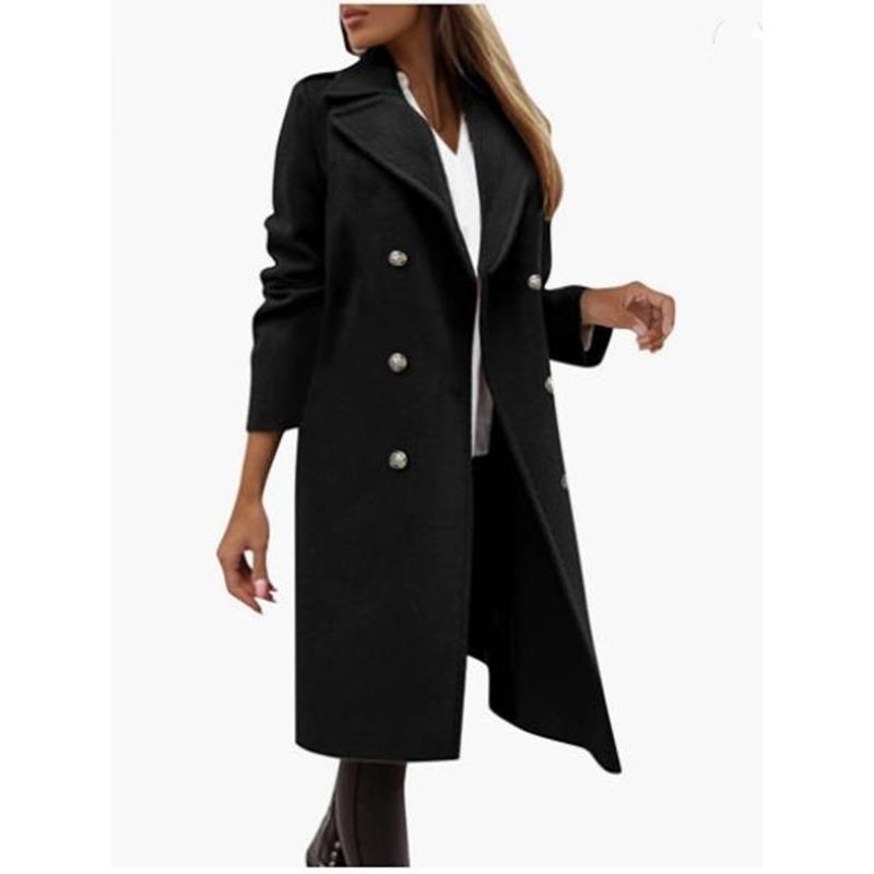 Spring and Autumn New Women's Coat Medium and Long Multi-grain Buckle Coat