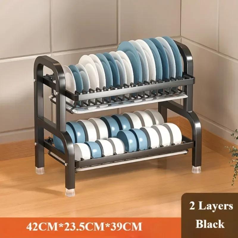 Кухонный стеллаж для хранения, напольные полки для хранения мисок и тарелок из углеродистой стали, утолщенная стальная рама, вместительный шкаф для хранения