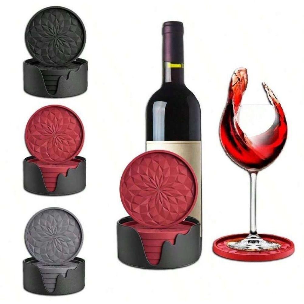 6/10Pcs Tabletop Protection Drink Coaster Set Round Tea Mats Thick Cup Pads For Hot or Cold Drinks