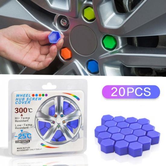 20X 19Mm Silicone Car Wheel Nut Lug Hub Covers Bolt Cap Dust Cover Protector